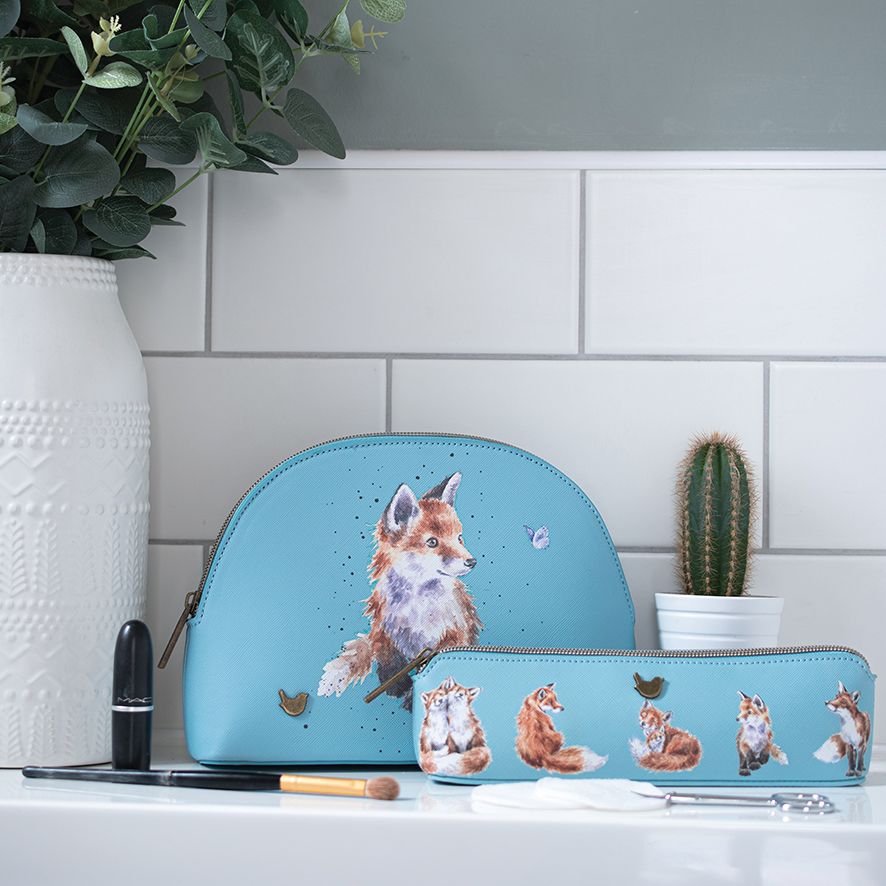 'BORN TO BE WILD' FOX BRUSH BAG/ PENCIL CASE