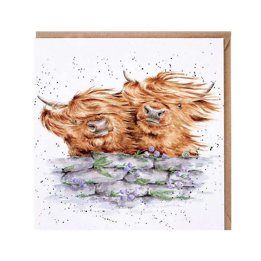 'BLOWN AWAY' HIGHLAND COW CARD