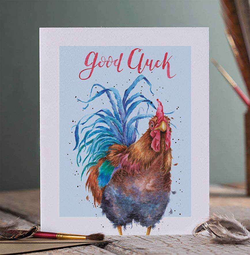 'GOOD CLUCK' COCKEREL GOOD LUCK CARD