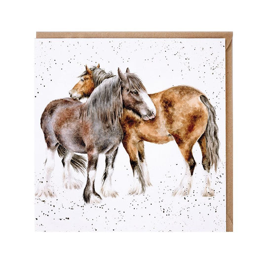 'SIDE BY SIDE' HORSE CARD