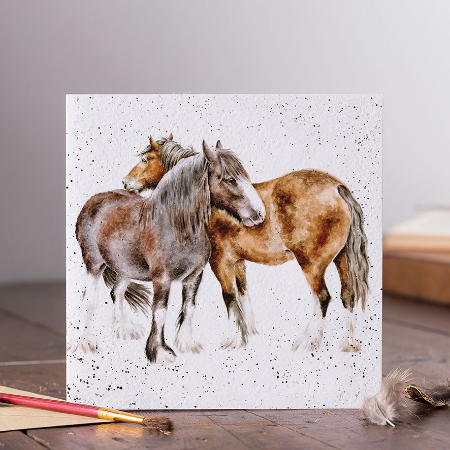 'SIDE BY SIDE' HORSE CARD