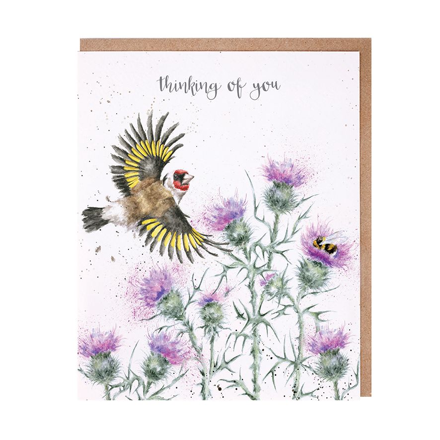 'THE THISTLE FINCH' GOLD FINCH THINKING OF YOU CARD