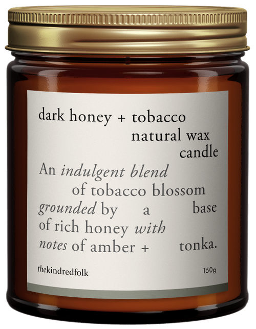 dark honey + tobacco candle