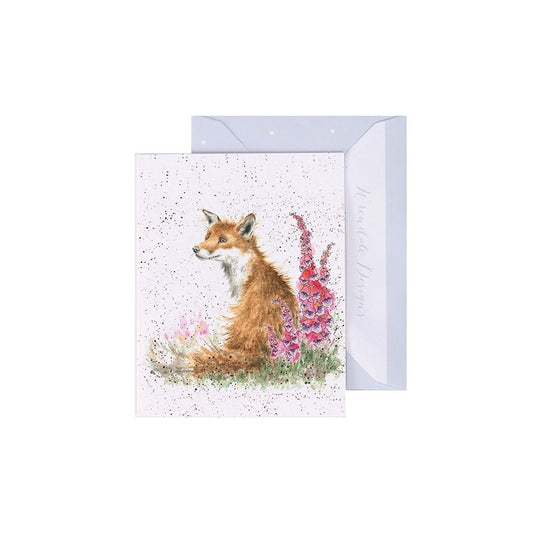 'FOXGLOVES' FOX MINI CARD