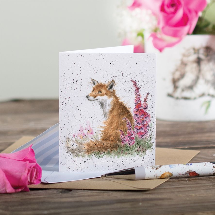 'FOXGLOVES' FOX MINI CARD