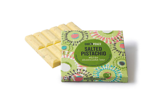 Salted Pistachio White Chocolate Bar 80g