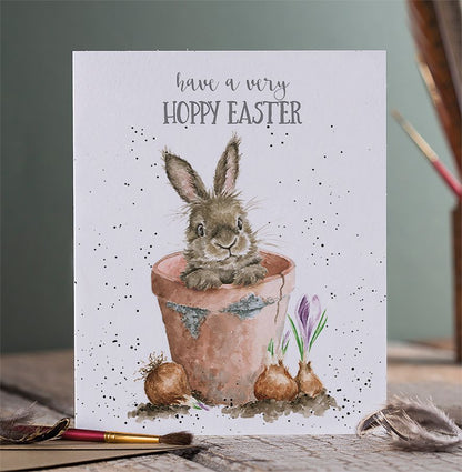 'HOPPY EASTER' RABBIT EASTER CARD