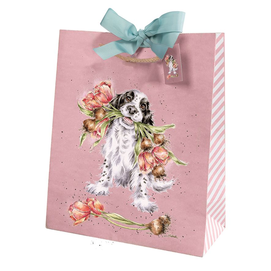 BLOOMING WITH LOVE' SPANIEL LARGE GIFT BAG