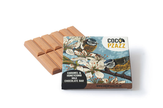 Coco Pzazz Caramel & Honeycomb Milk Chocolate Bar